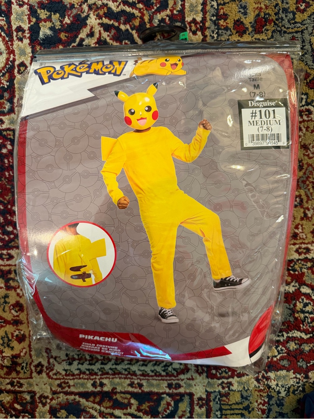 Pokemon Pikachu Kids Costume - Yellow with Black & Red Details